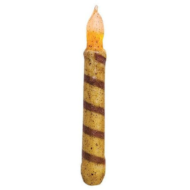 6 Burnt Ivory Candy Cane Timer Taper - The Fox Decor